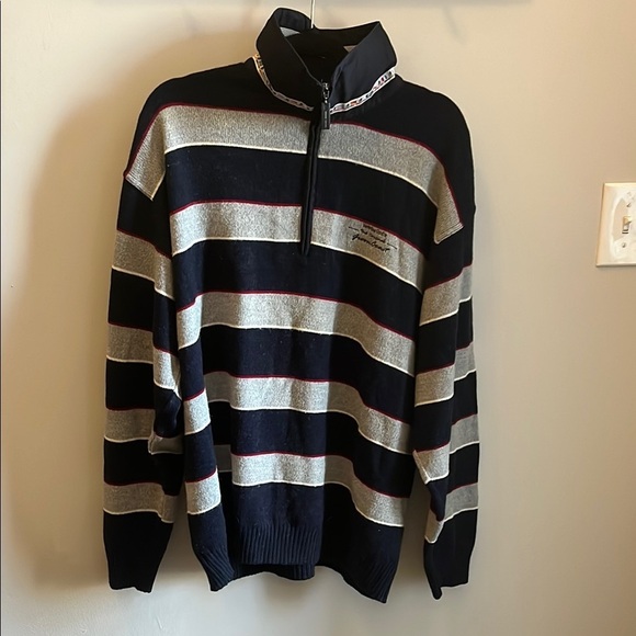 Green Coast Yachting Outfits Sweater Quarter Zip Merino Wool Alpaca Blend Italy - Picture 1 of 10